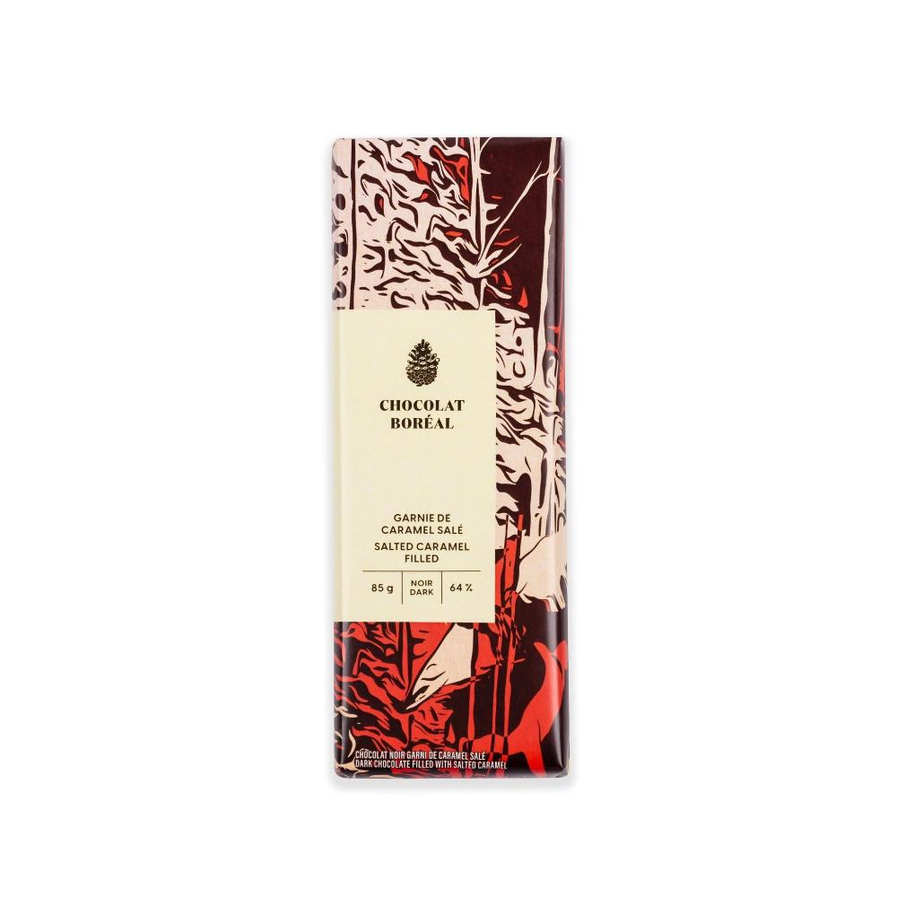 Tablette chocolat Gourmande NOIR - Garnie de caramel salé    - Chocolat Boréal - Tablette de chocolat -  - La Guilde Culinaire