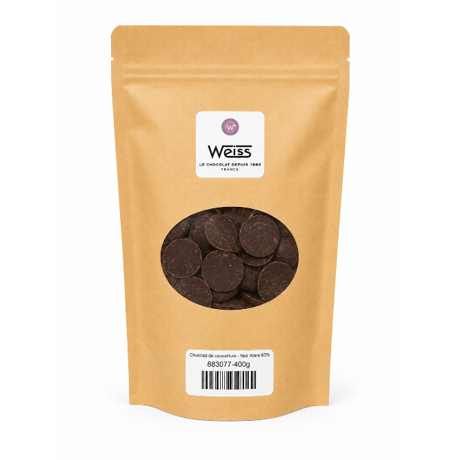 Chocolat de couverture - Noir Altara 63% 400 g / 0.88 lbs - Weiss - Chocolat - 883077-400g - La Guilde Culinaire