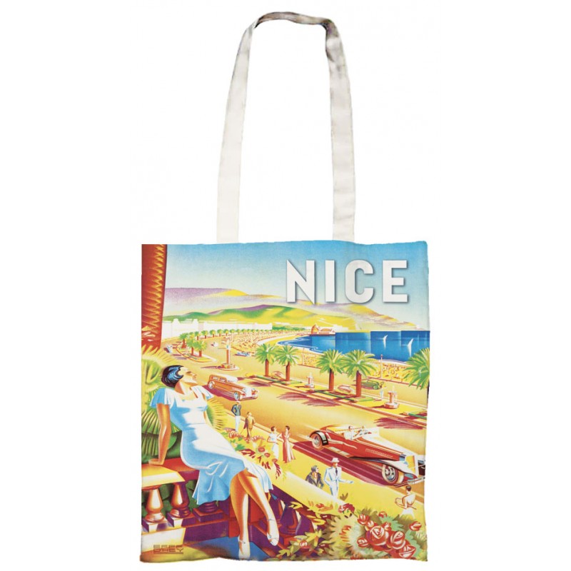 Sac Cabas Coton - Nice La Promenade des Anglais - Editions Clouet - Sac cabas - - La Guilde Culinaire