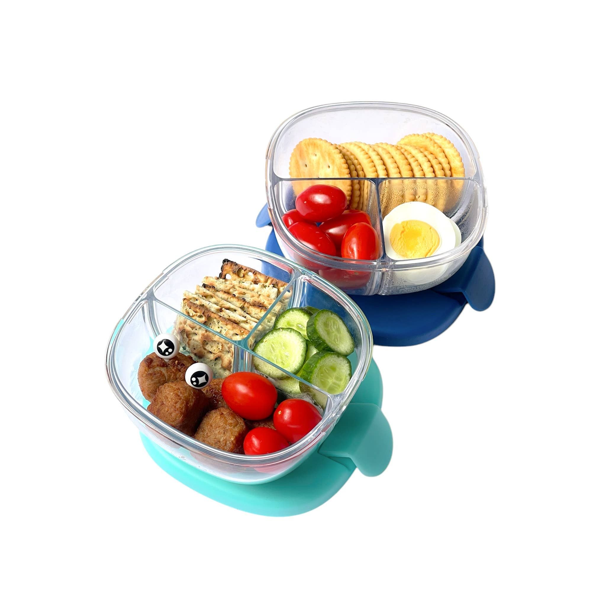 Bol à collations étanche avec 3 compartiments - Bleu marine - Yumbox - Boîte à repas - - La Guilde Culinaire