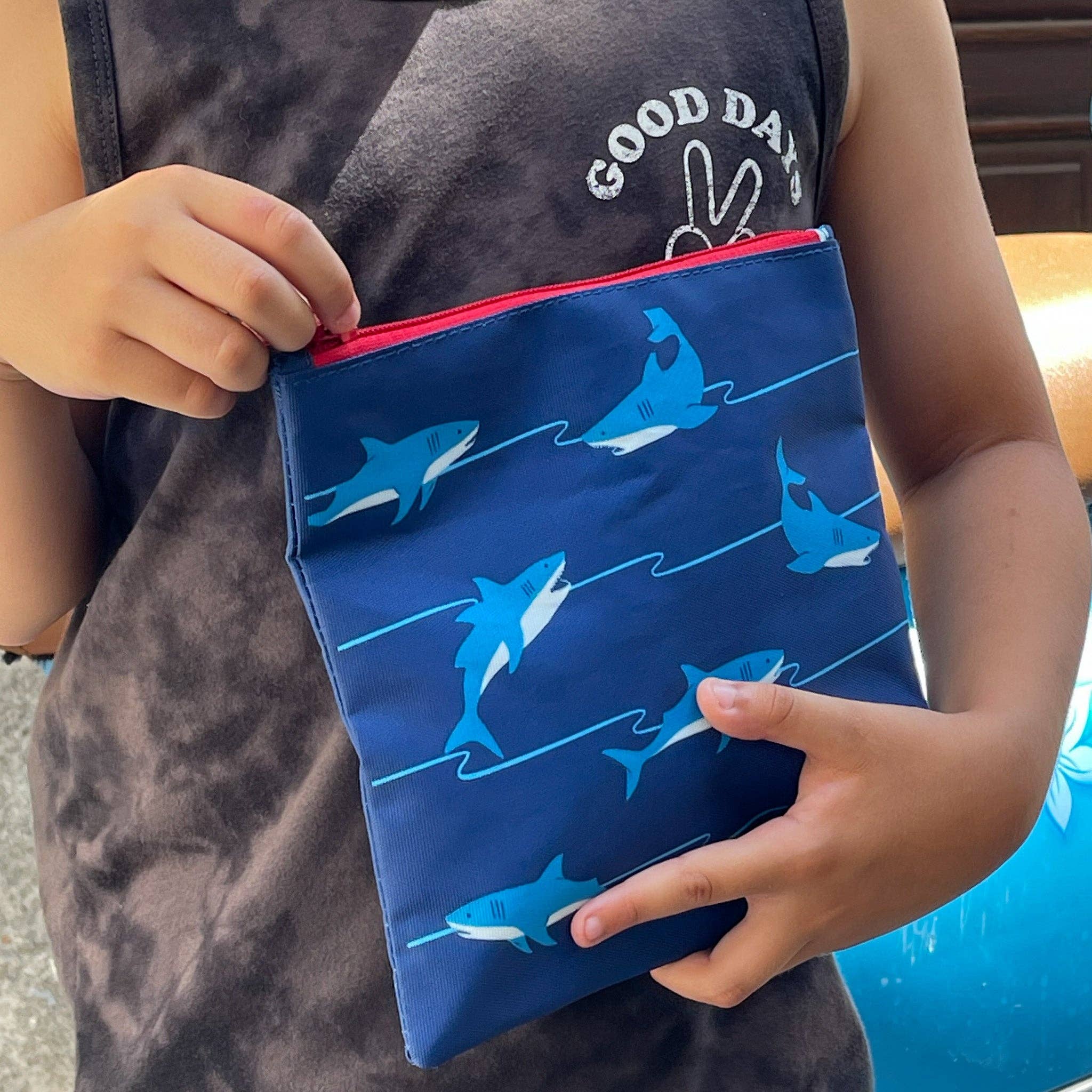 Sac à sandwich réutilisable - Lot de 2 - Requins atlantiques et monstres rigolos - Yumbox - Boîte à repas - - La Guilde Culinaire