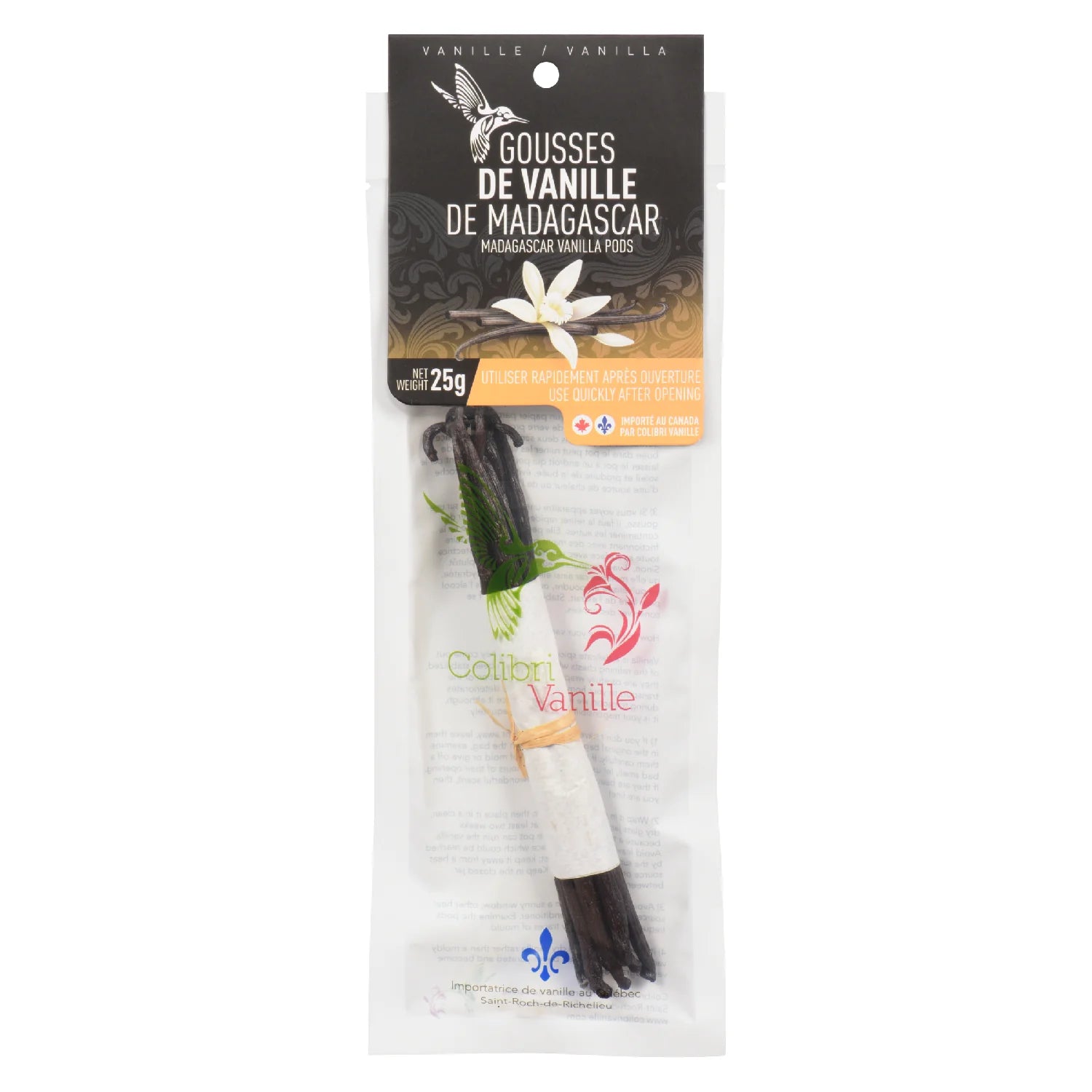 Gousses de Vanille de Madagascar - Bourbon (25g)    - Colibri Vanille - Vanille -  - La Guilde Culinaire