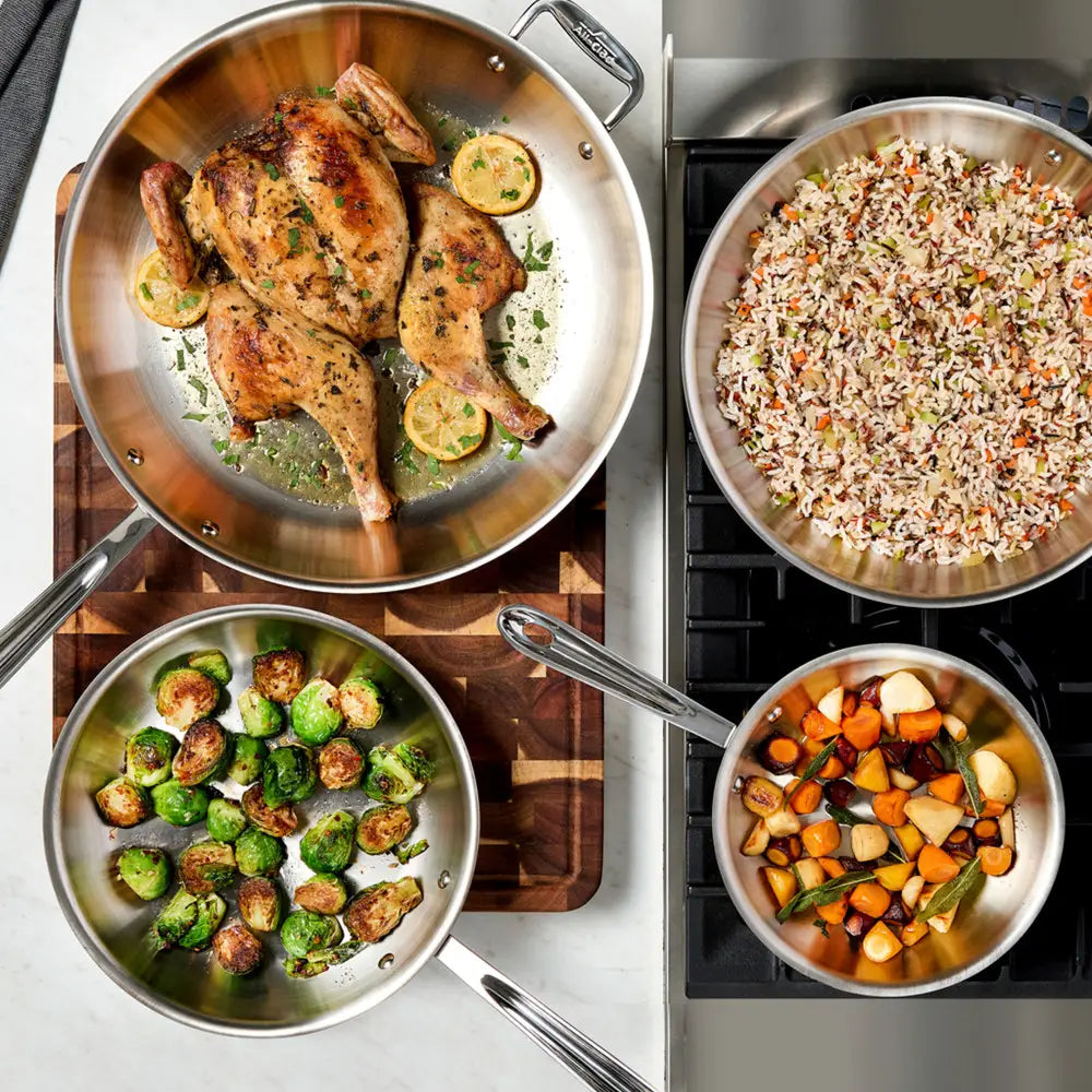 Poêle à frire D3 en acier inoxydable 3 plis, 20 cm - All-Clad - Poêle à frire - - La Guilde Culinaire