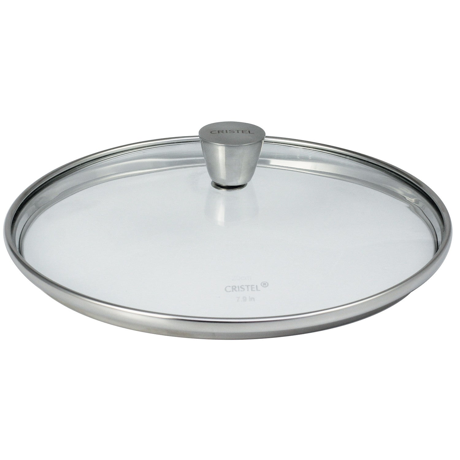Couvercle en verre bombé bouton inox Cristel - Collection 1826 16 cm   - Cristel - Couvercle pour poêle et casseroles - K16MV - La Guilde Culinaire