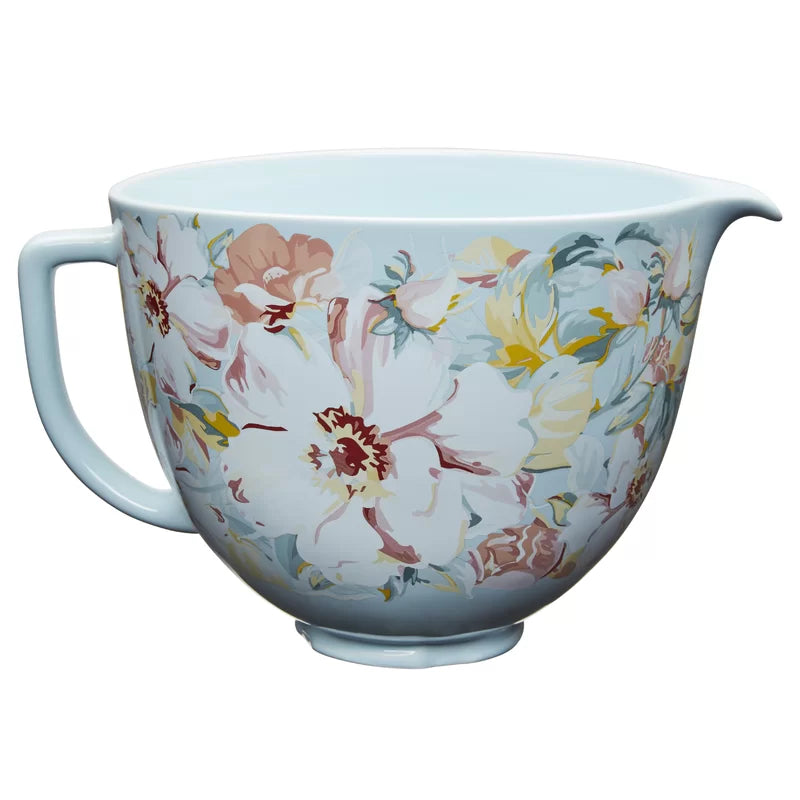 Bol en céramique motifs gardénia 3L-5qt pour KitchenAid    - Kitchenaid - Bol batteur sur socle -  - La Guilde Culinaire
