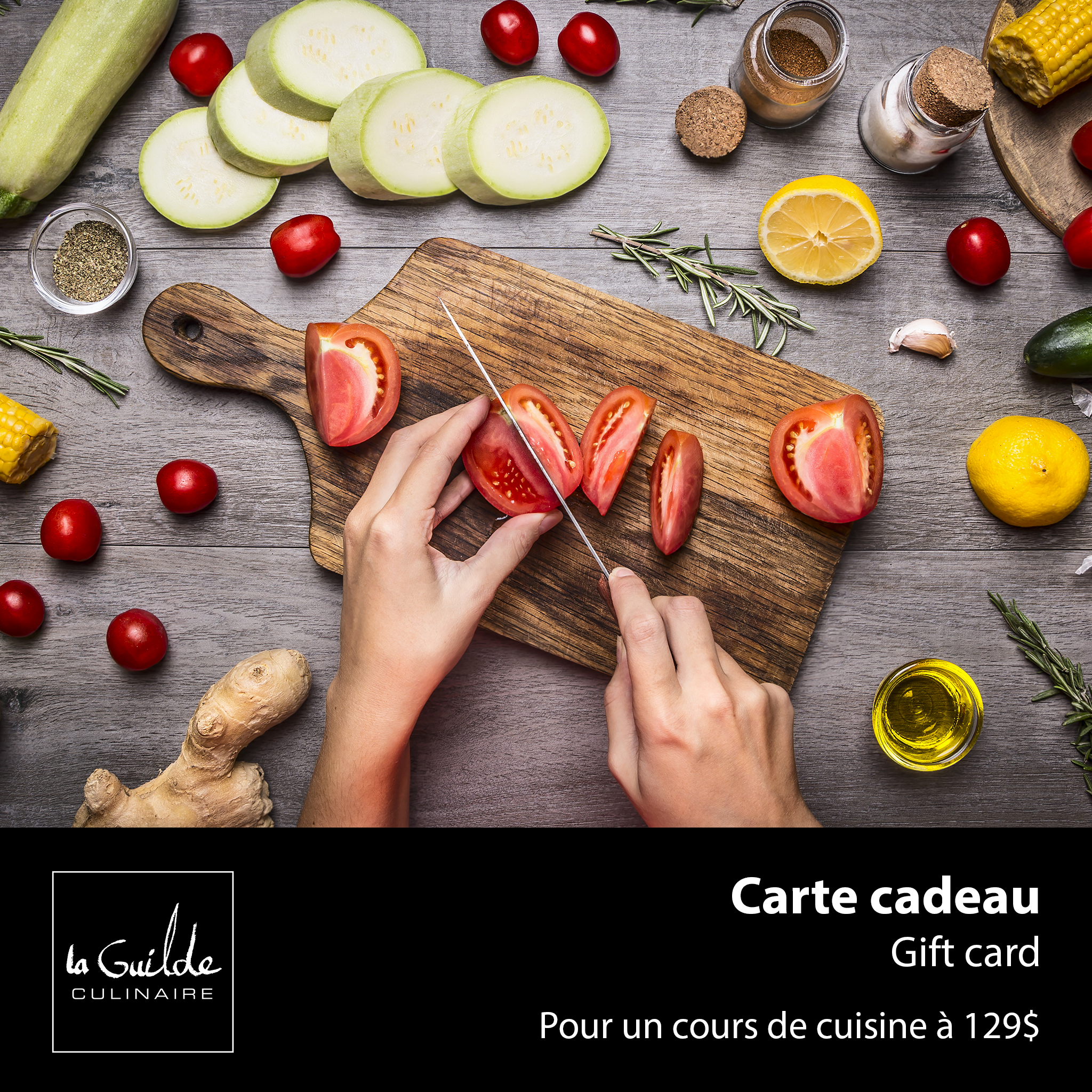 Carte cadeau - Cours de cuisine pour 1 personne    - La Guilde Culinaire - Carte cadeau -  - La Guilde Culinaire