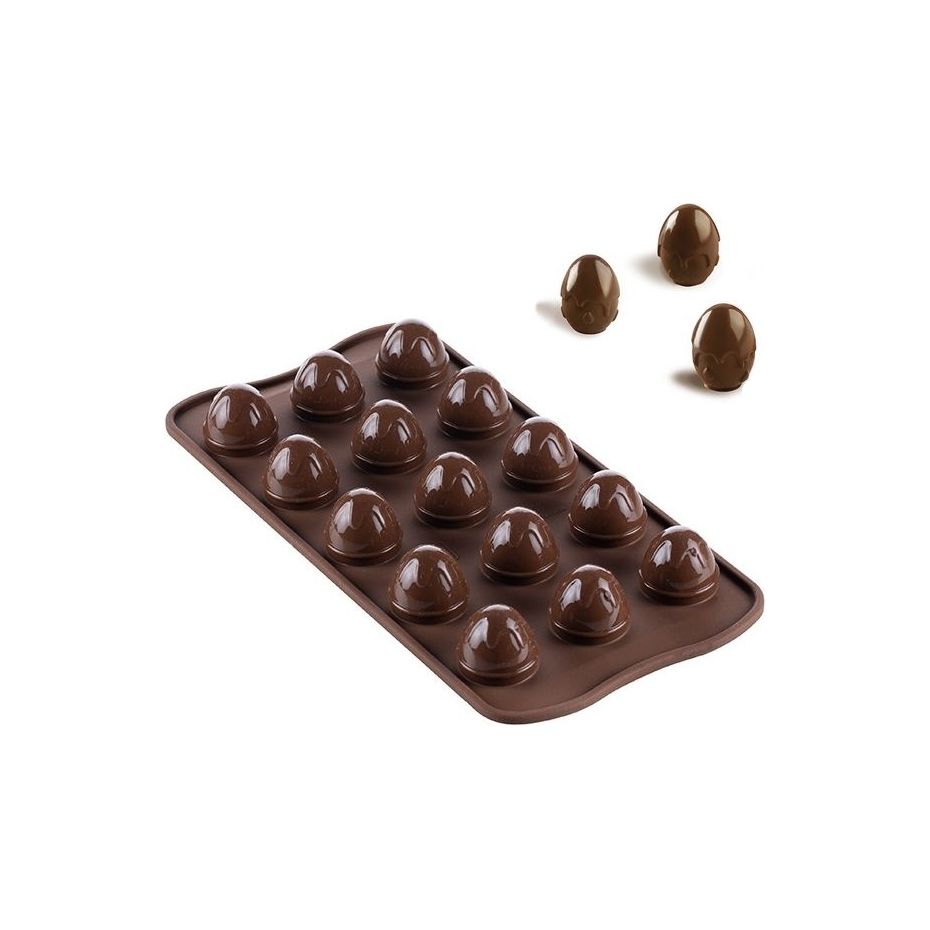 Moule silicone pour chocolat - Oeufs de Pâques - Choco Drop    - SilikoMart - Moule pour chocolat -  - La Guilde Culinaire