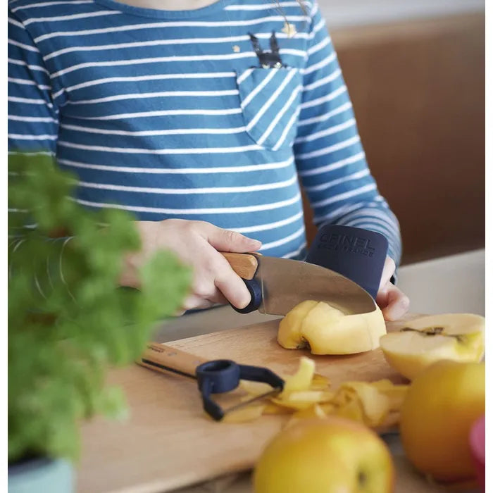 Opinel - Coffret Le Petit Chef (couteau+protège doigt+éplucheur) - bleu    - Opinel - Couteau pour enfant -  - La Guilde Culinaire