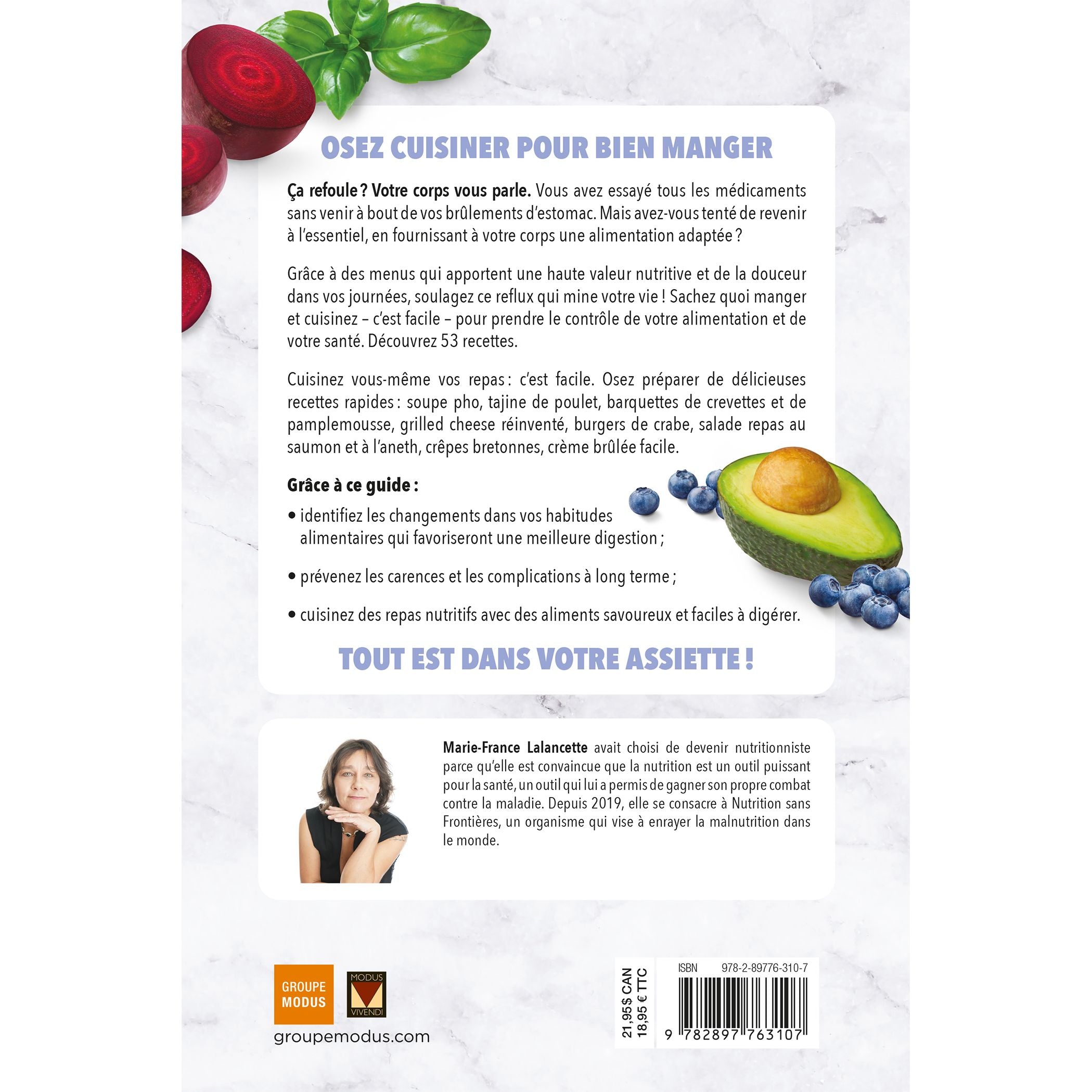 Oser cuisiner - Reflux gastrique - Modus Vivendi Ed. - Livre de cuisine - - La Guilde Culinaire