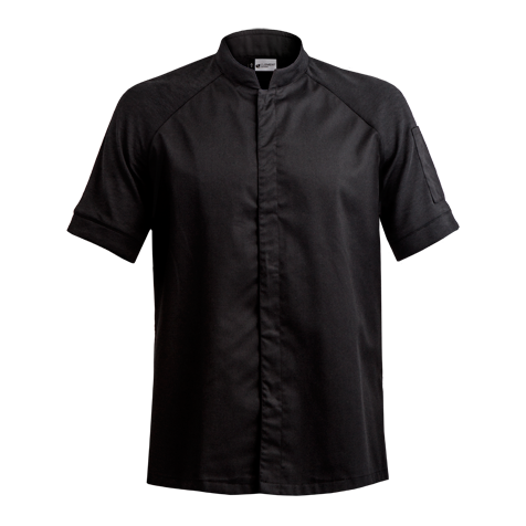 Veste de cuisine Forza Noir Courtes T0 - UE S-42/44 - US 34/35 - Clement Design - Veste cuisine homme - FORZA NOIR MC T0 - La Guilde Culinaire