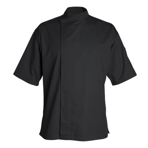 Veste de cuisine Murano Noir Courtes T0 - UE S-42/44 - US 34/35 - Clement Design - Veste cuisine homme - MURANO NOIR MC T0 - La Guilde Culinaire