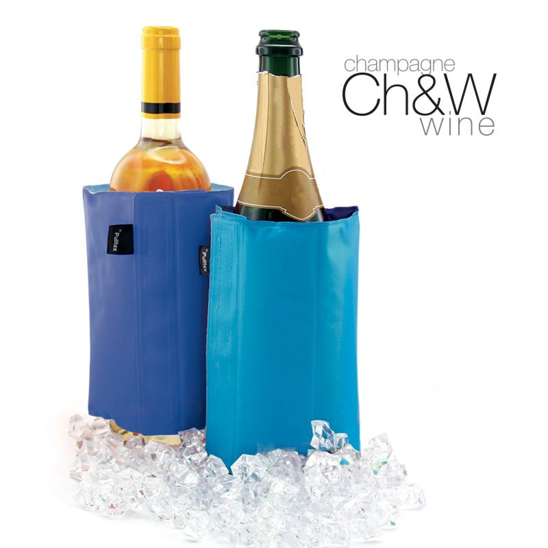 Refroidisseur à Vin et Champagne bleu et cyan    - Pulltex - Refroidisseur à vin -  - La Guilde Culinaire