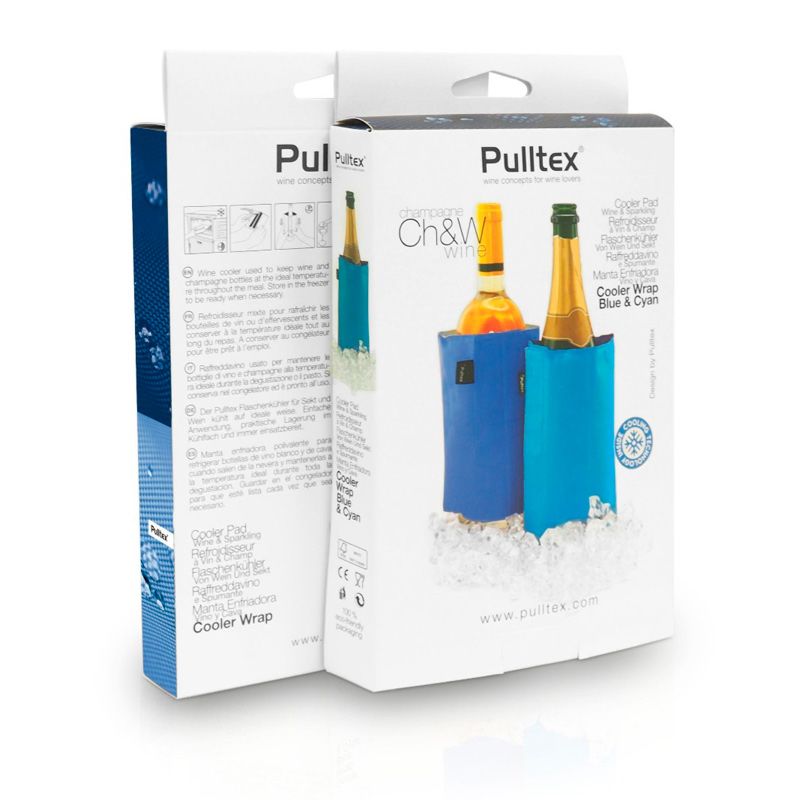Refroidisseur à Vin et Champagne bleu et cyan    - Pulltex - Refroidisseur à vin -  - La Guilde Culinaire