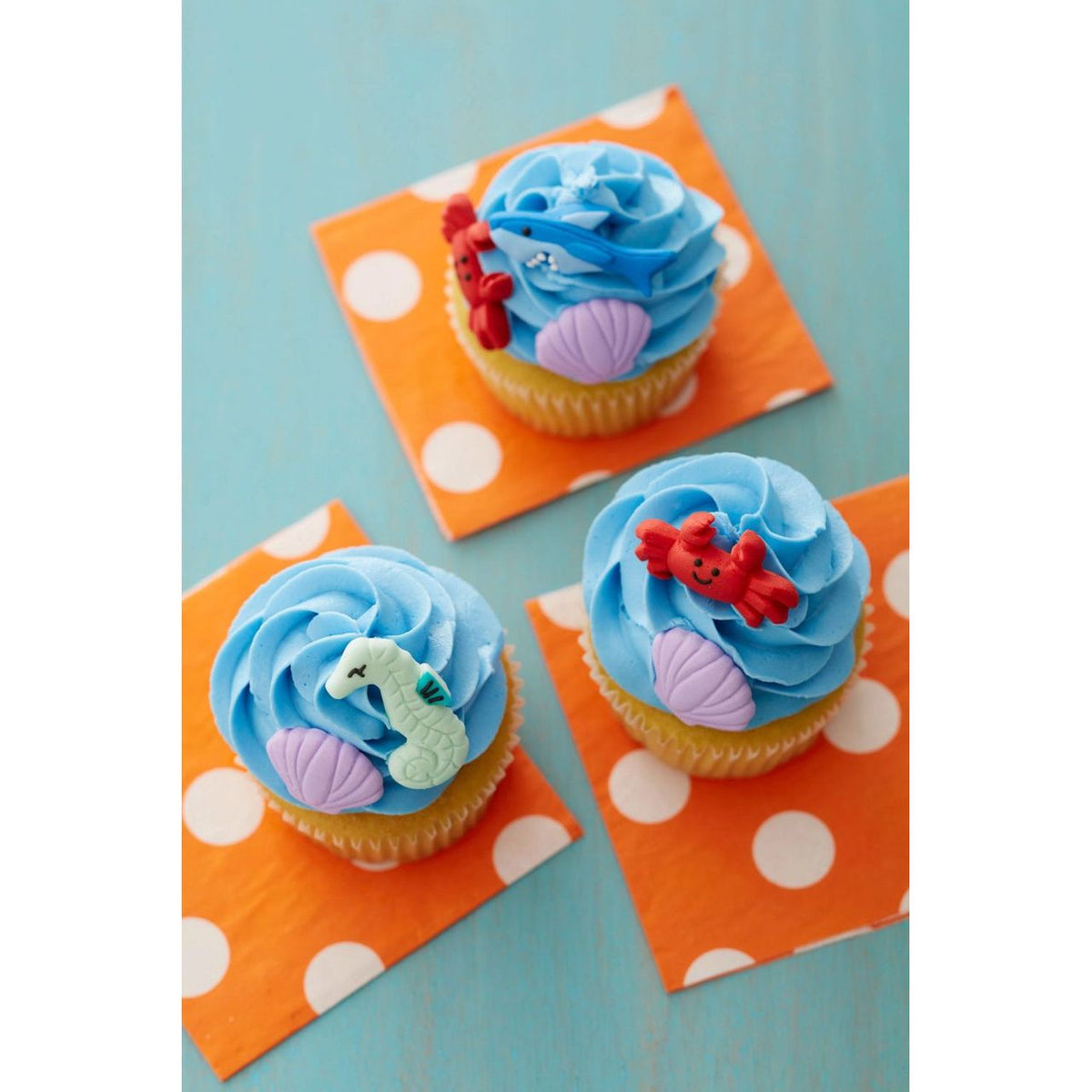 Décorations en glaçage royal - Thème vie marine (12 pièces) - Wilton - Décors sucrés - - La Guilde Culinaire