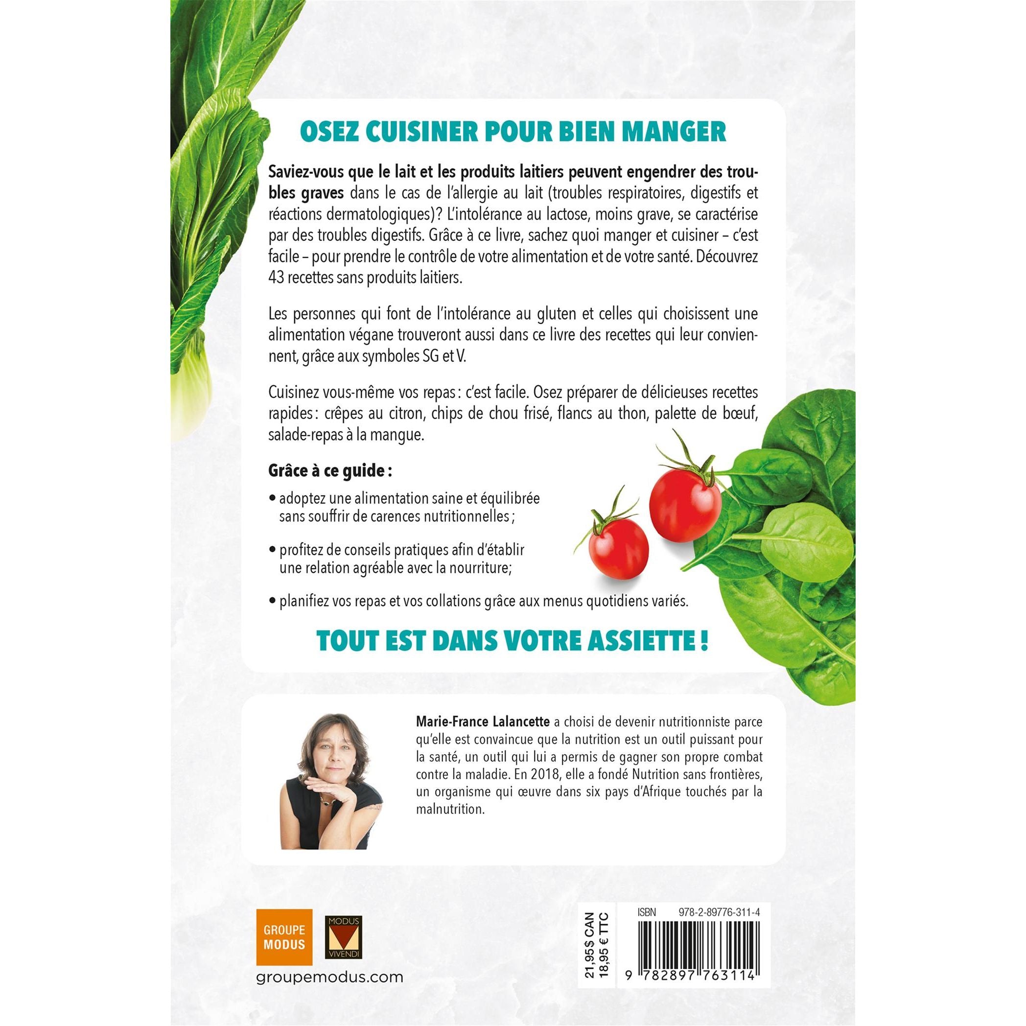 Oser cuisiner - Sans produits laitiers - Modus Vivendi Ed. - Livre de cuisine - - La Guilde Culinaire