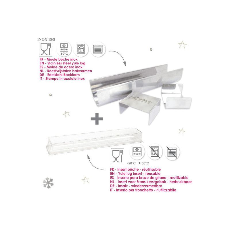 Moule à bûche en inox + 1 insert offert    - Scrapcooking - Moule à bûche -  - La Guilde Culinaire