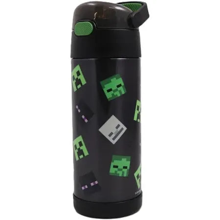 Bouteille d'eau FUNtainer avec paille 14oz (410 ml) - Minecraft - Thermos - Bouteille d'eau - - La Guilde Culinaire