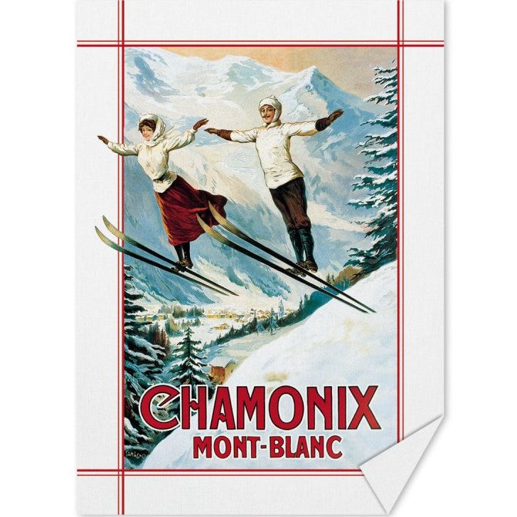 Torchon - Chamonix Les deux sauteurs - Editions Clouet - Linge à vaisselle - - La Guilde Culinaire