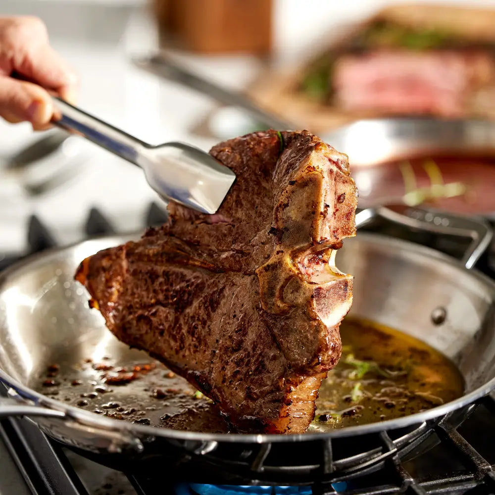 Poêle en acier inoxydable avec couvercle G5, 12,5 po - All-Clad - Poêle à frire - - La Guilde Culinaire