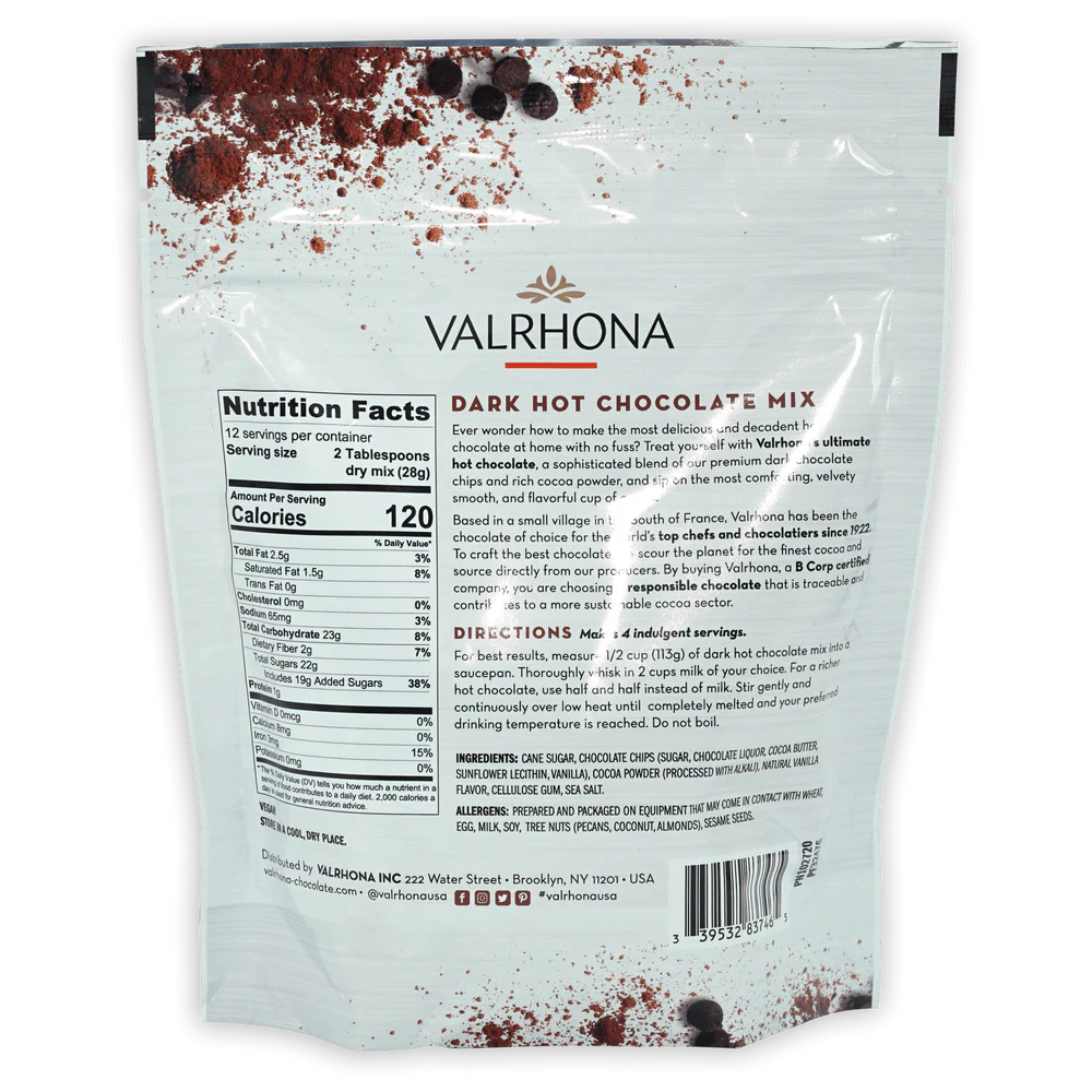 Mélange pour chocolat chaud noir Valrhona - Valrhona - Chocolat - - La Guilde Culinaire