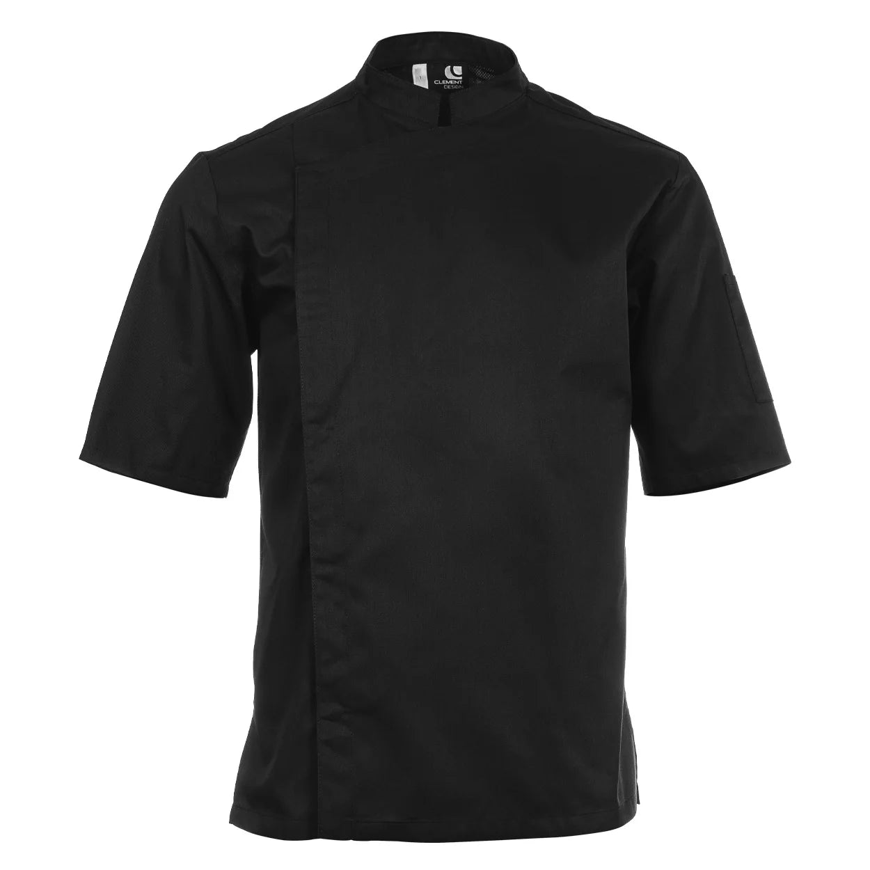 Veste de cuisine Liverpool Noir Courtes T00 - UE XS-40/42 - US 31/33 - Clement Design - Veste cuisine homme - LIVERPOOL-NR-MC-XS-T00 - La Guilde Culinaire