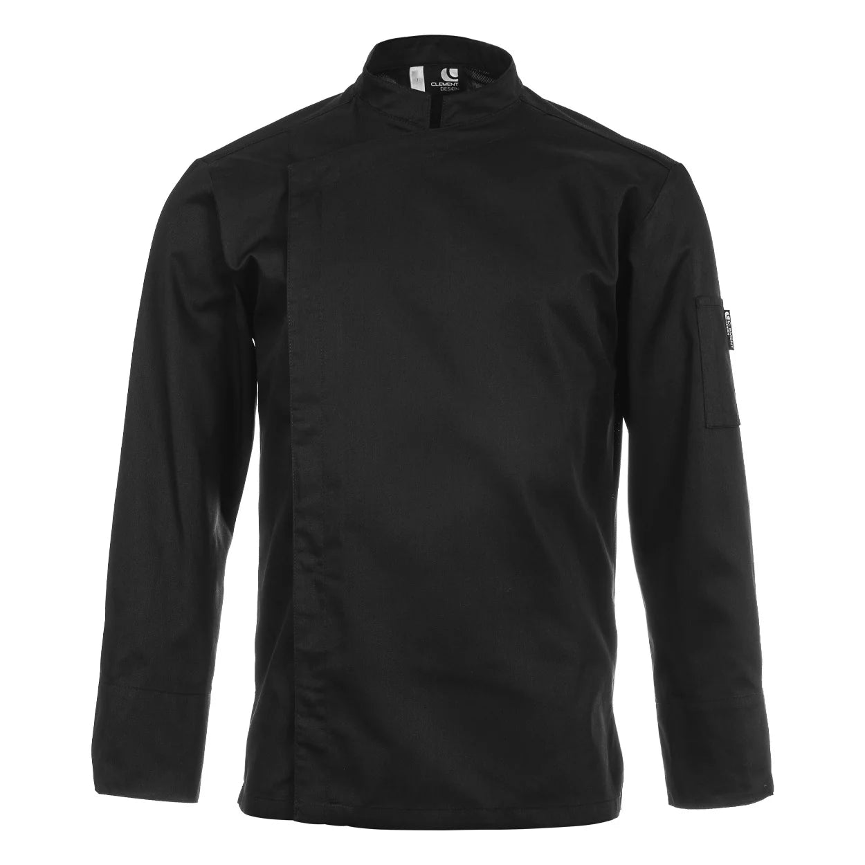 Veste de cuisine Liverpool Noir Longues T00 - UE XS-40/42 - US 31/33 - Clement Design - Veste cuisine homme - LIVERPOOL-NR-ML-XS-T00 - La Guilde Culinaire