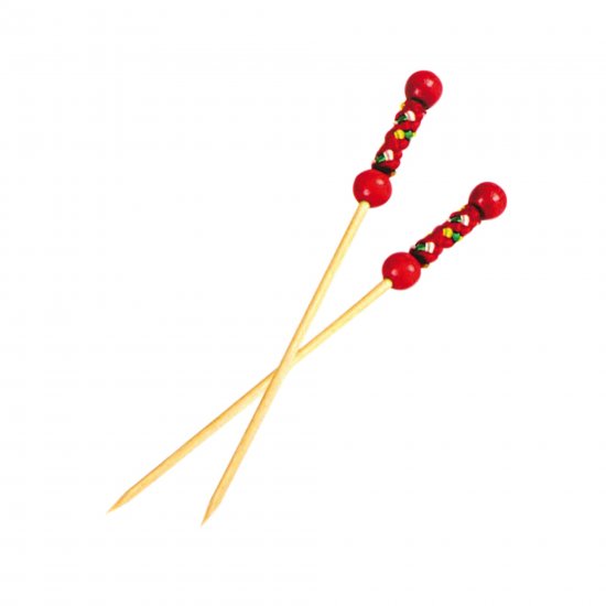 Brochettes Bambou Perle rouge - pqt 200 Paquet de 200   - Solia - Service de table jetable - VO11801 - La Guilde Culinaire