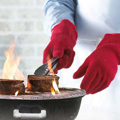 Ensemble de 2 gants de cuisine et bbq (rouge)    - Trudeau - Gant de cuisine -  - La Guilde Culinaire