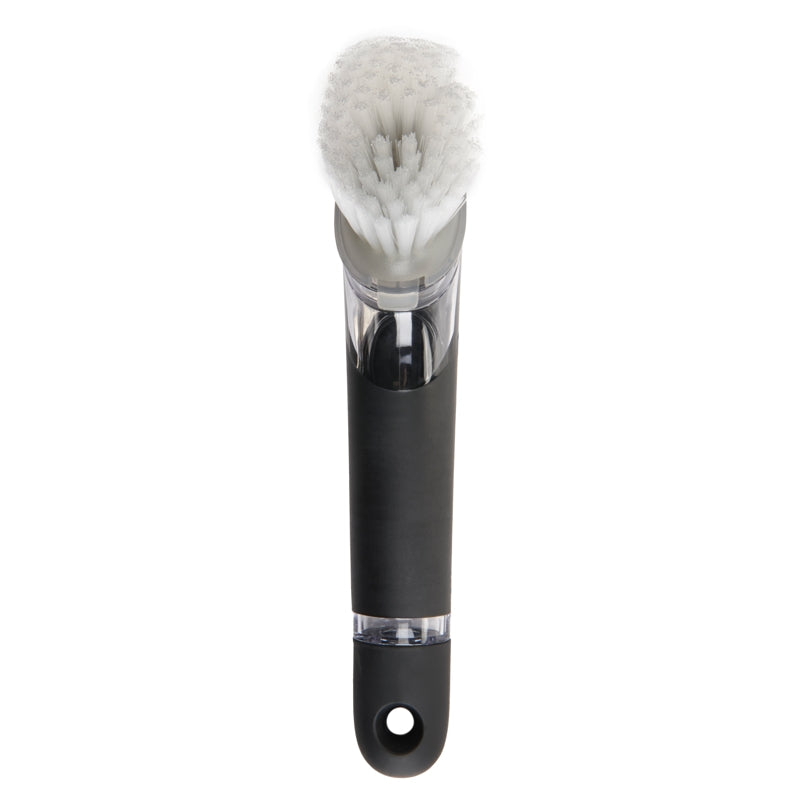 Brosse de cuisine distributrice de savon SteeL    - OXO - Brosse de nettoyage -  - La Guilde Culinaire