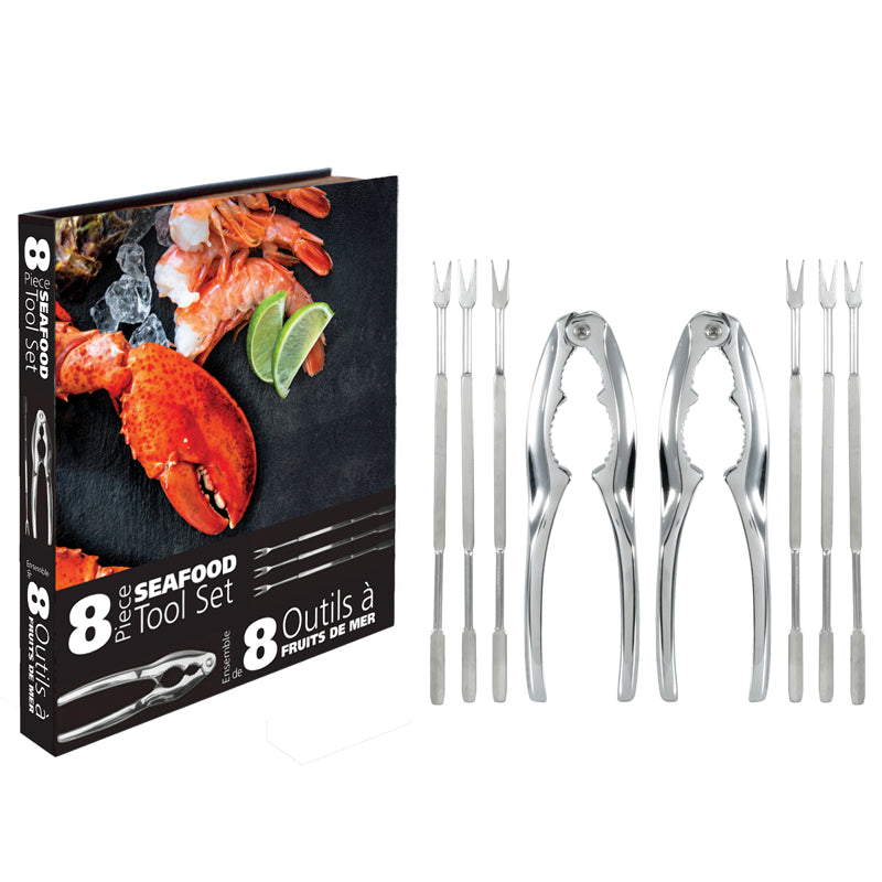 Ensemble de 8 outils à fruits de mer    - Natural Living - Pince à crustacés -  - La Guilde Culinaire