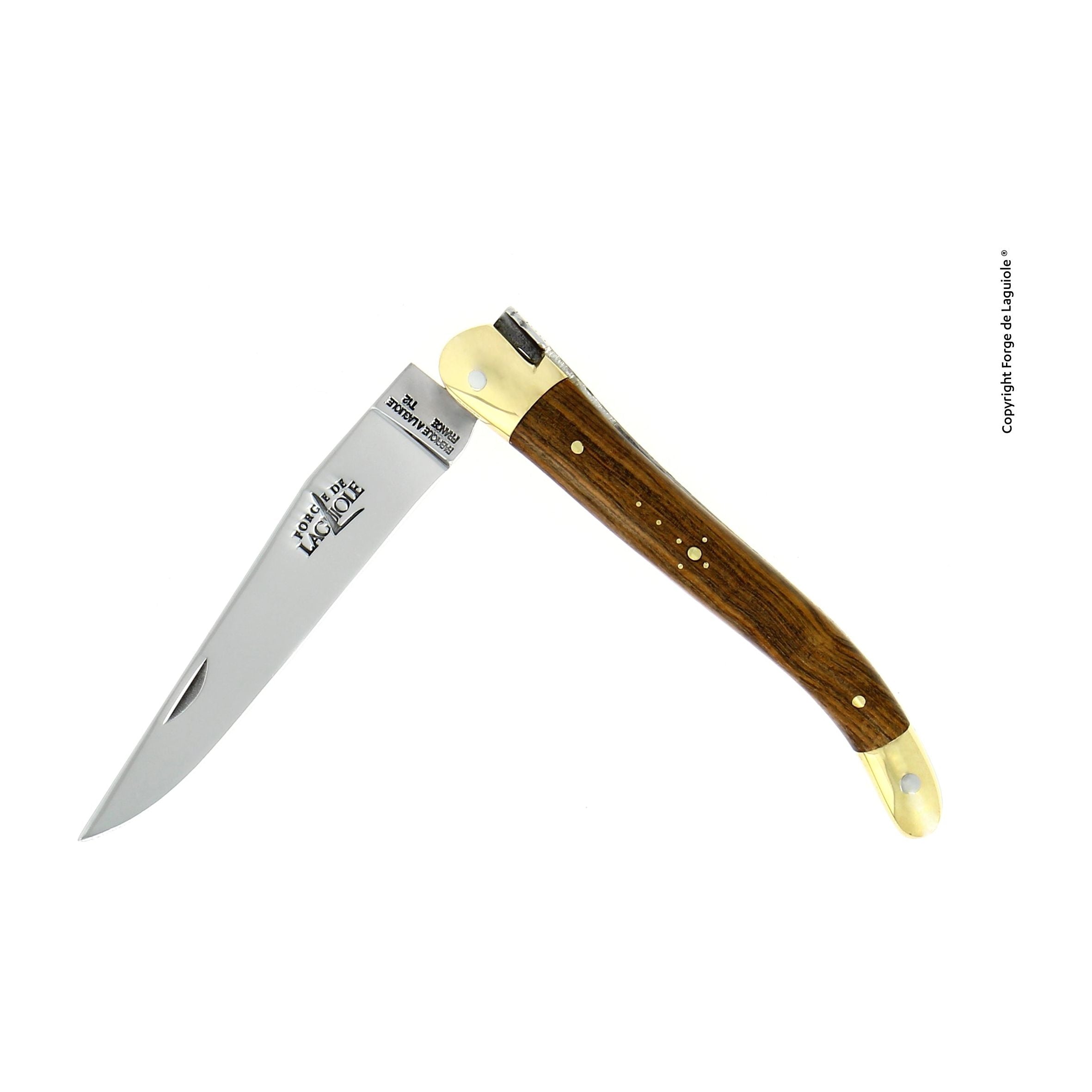 Couteau pliant 11 cm, mitre Laiton – Laguiole Pistachier - Laguiole - Couteau de poche - 00003701 - 1211 PI - La Guilde Culinaire
