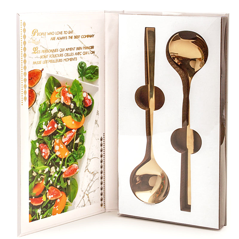Couvert à salade Doré (2 pièces)    - Natural Living - Couvert à salade -  - La Guilde Culinaire