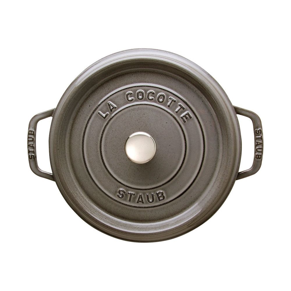 Cocotte ronde fonte et émail Grise 10'' 26cm 5.2L    - Staub - Cocotte -  - La Guilde Culinaire