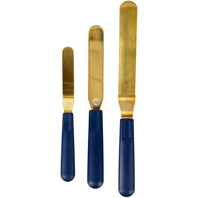 Set de spatules à glaçage bleu marine et or, 3 pièces    - Wilton - Spatule à glacer -  - La Guilde Culinaire