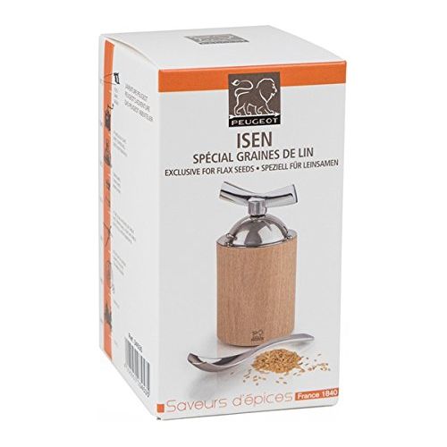 Moulin à graines de lin manuel en bois et inox couleur naturel 13 cm - Isen - Peugeot    - Peugeot - Moulin à épices -  - La Guilde Culinaire