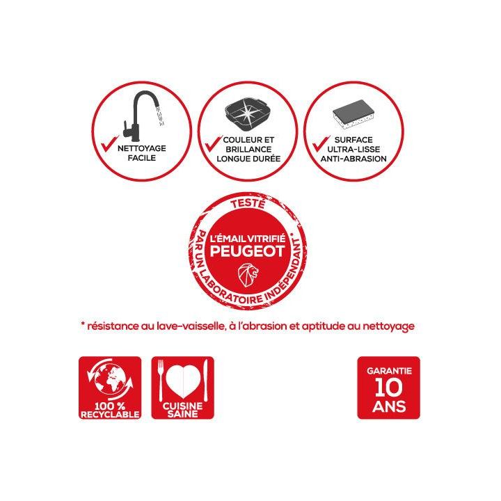 APPOLIA - Plat four en céramique rectangle rouge 25cm-10"    - Peugeot - Plat pour four -  - La Guilde Culinaire