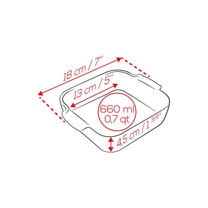 APPOLIA - Plat four en céramique carré Ardoise 18cm-7"    - Peugeot - Plat pour four -  - La Guilde Culinaire