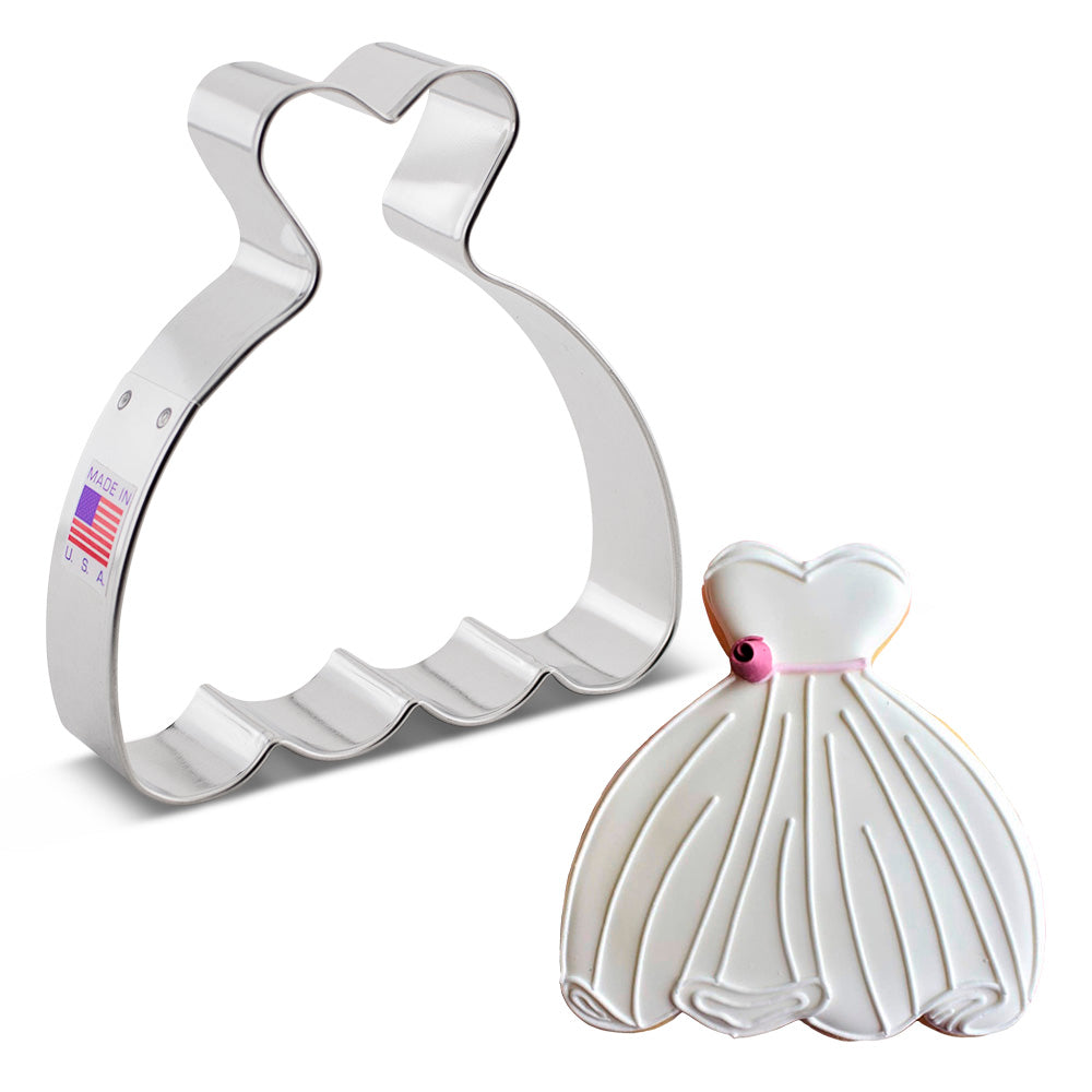 Emporte-pièce Robe de mariée 4" x 3 3/4"    - Ann Clark Cookie Cutters - Emporte-pièce -  - La Guilde Culinaire