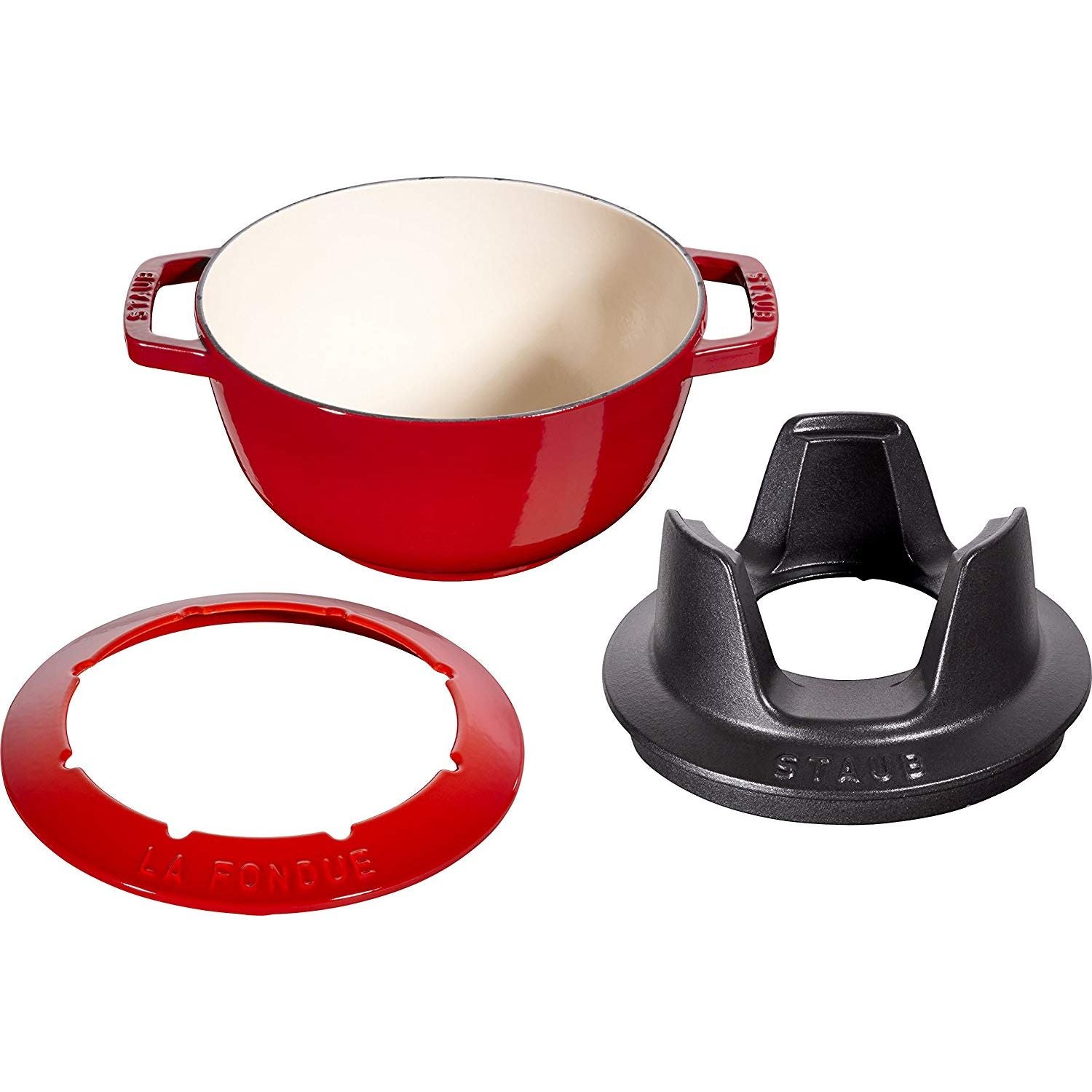 Service à Fondue en Fonte Rouge    - Staub - Service à fondue -  - La Guilde Culinaire