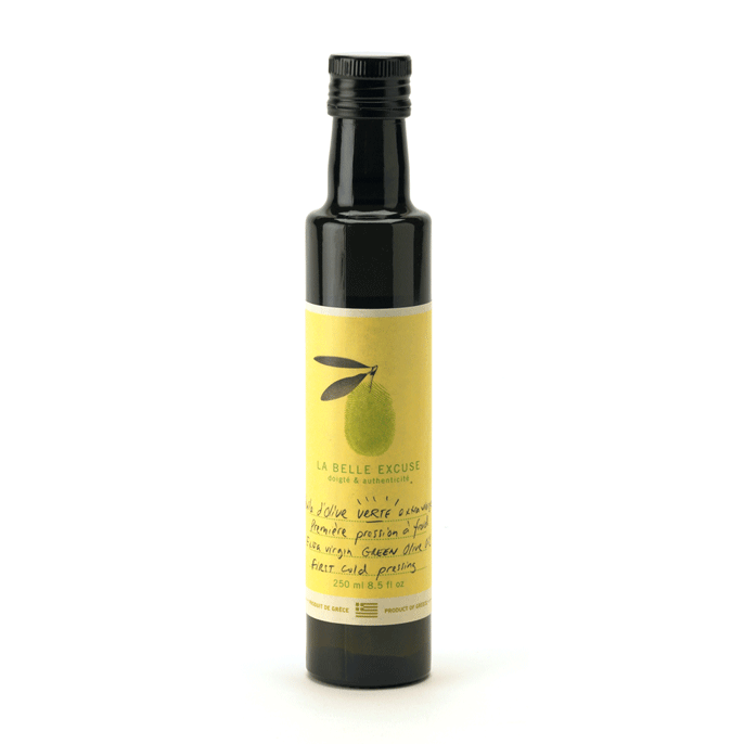 Huile d’olive verte extra vierge (première pression à froid) 250ml    - La Belle Excuse - Huile d'olive -  - La Guilde Culinaire