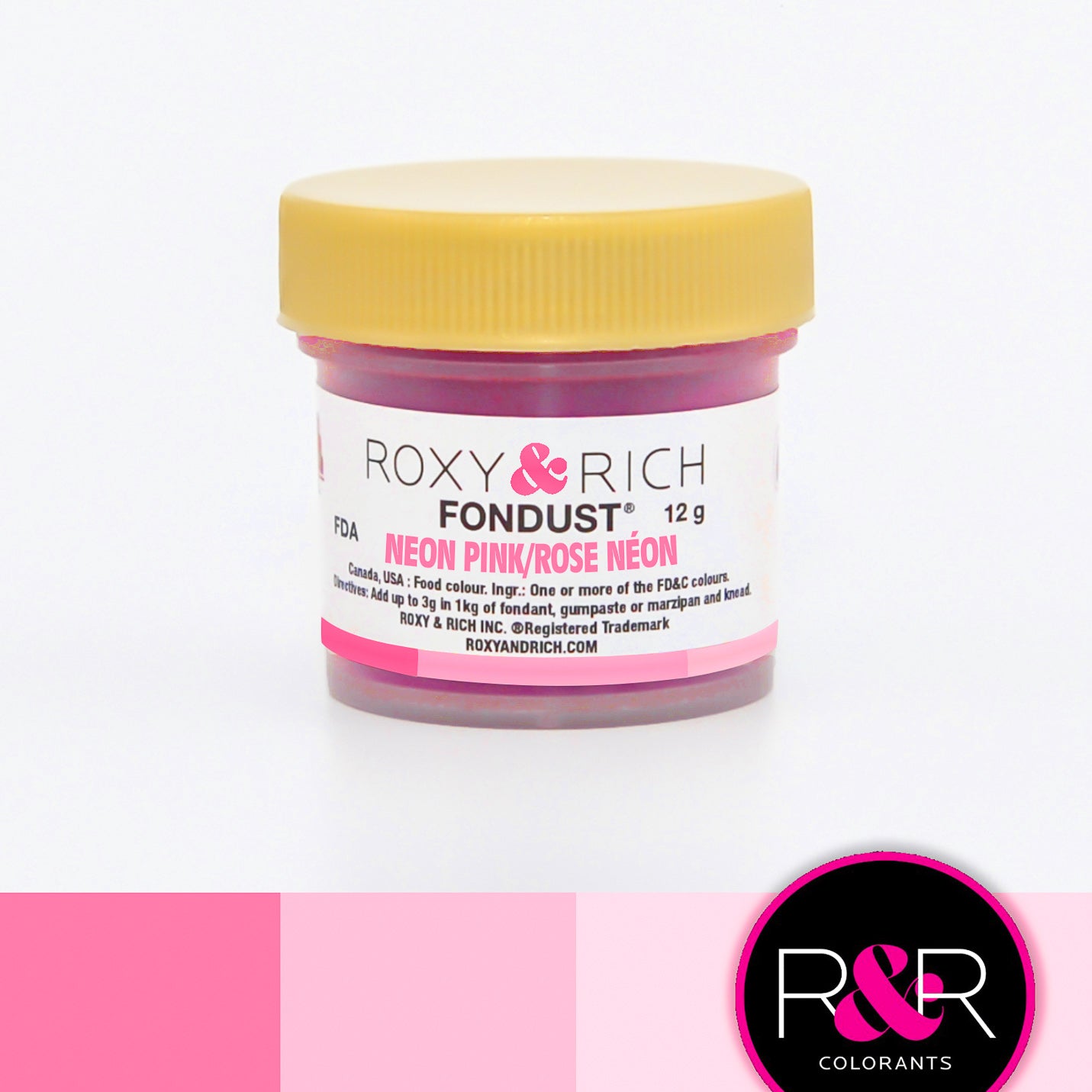 Colorant FONDUST Rose Néon    - Roxy & Rich - Colorant alimentaire hydrosoluble -  - La Guilde Culinaire