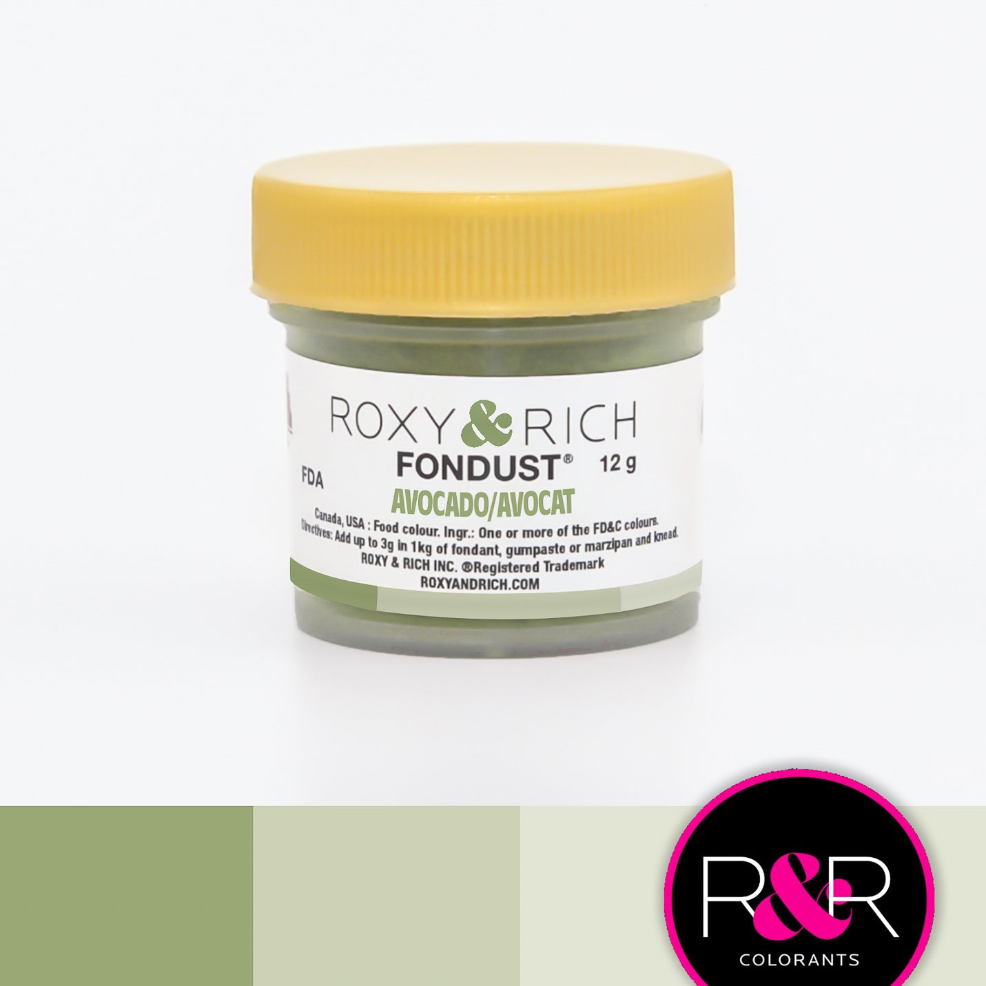 Colorant FONDUST Avocat    - Roxy & Rich - Colorant alimentaire hydrosoluble -  - La Guilde Culinaire