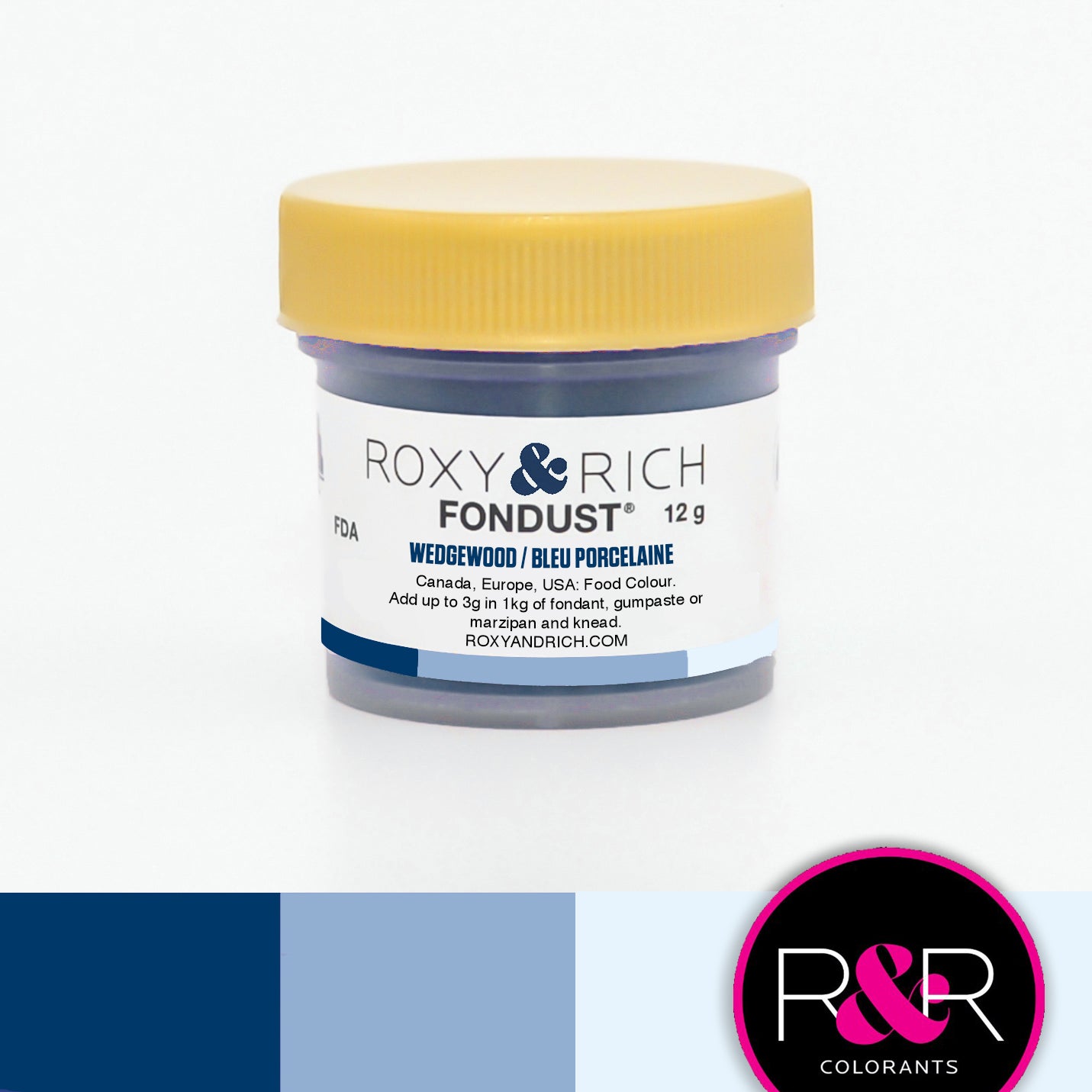 Colorant FONDUST Bleu Porcelaine    - Roxy & Rich - Colorant alimentaire hydrosoluble -  - La Guilde Culinaire
