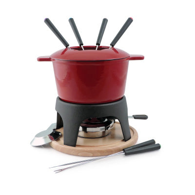 Sierra Set à fondue en fonte émaillée rouge 11 Pc    - Swissmar - Service à fondue -  - La Guilde Culinaire