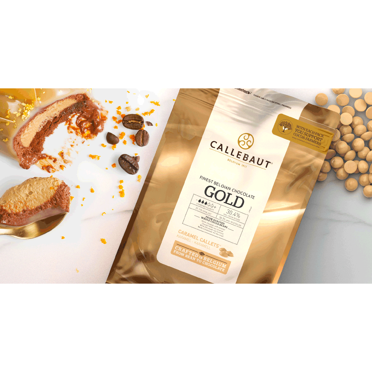 Chocolat Gold Caramel    - Callebaut - Chocolat au lait -  - La Guilde Culinaire
