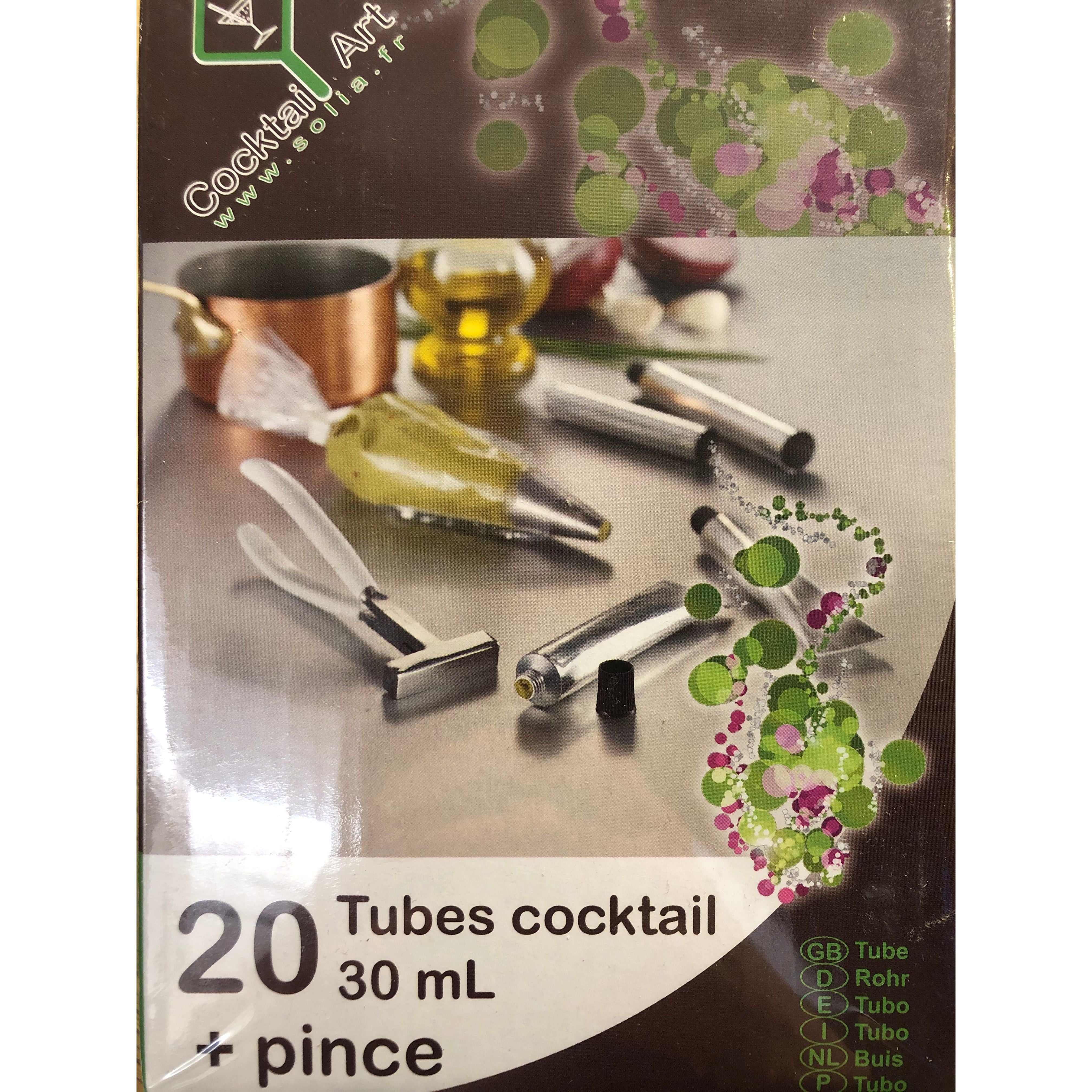 Tubes Cocktail 30ml + pince    - Solia - Service de table jetable -  - La Guilde Culinaire