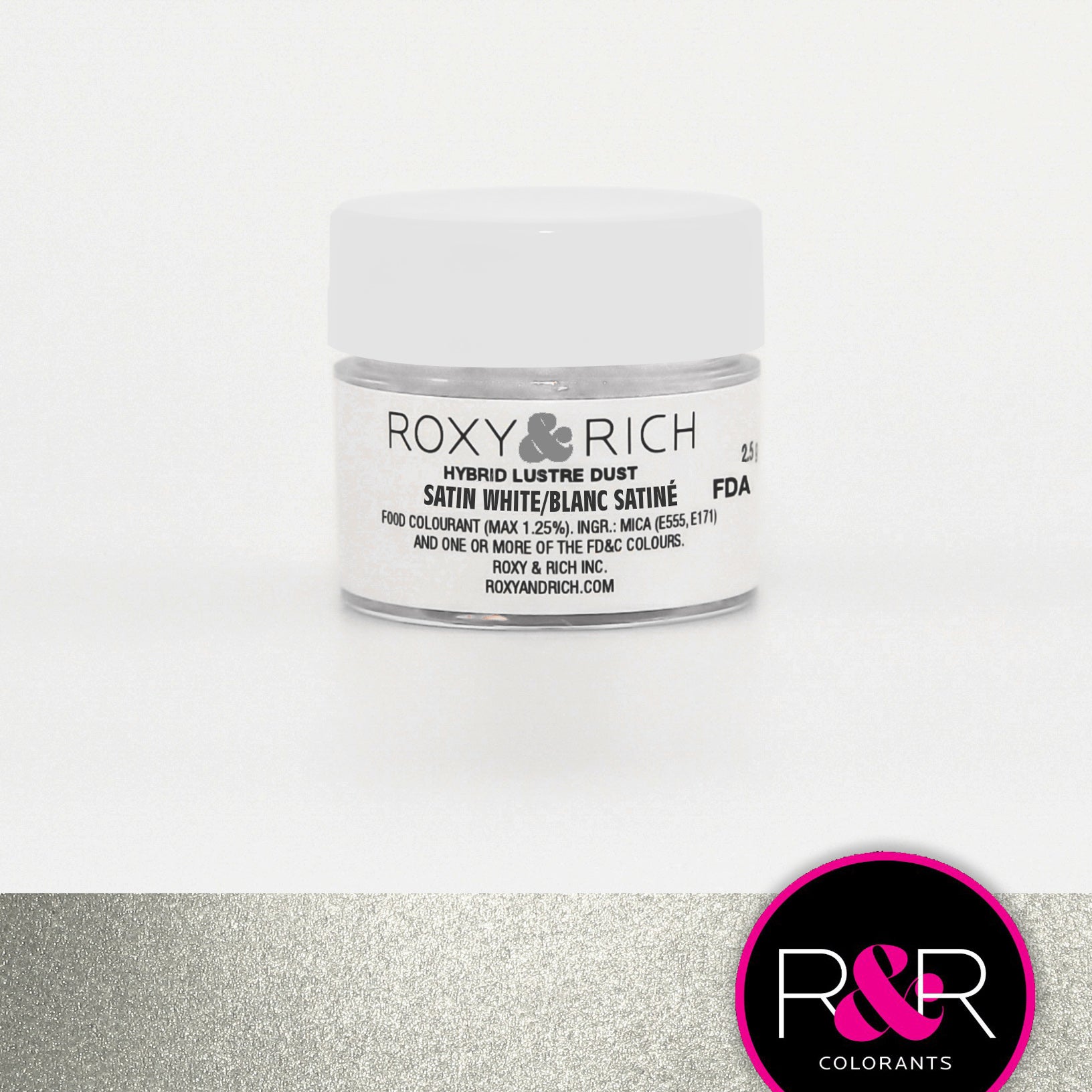 Poudre lustrée hybride Blanc Satiné    - Roxy & Rich - Poudre lustrée -  - La Guilde Culinaire