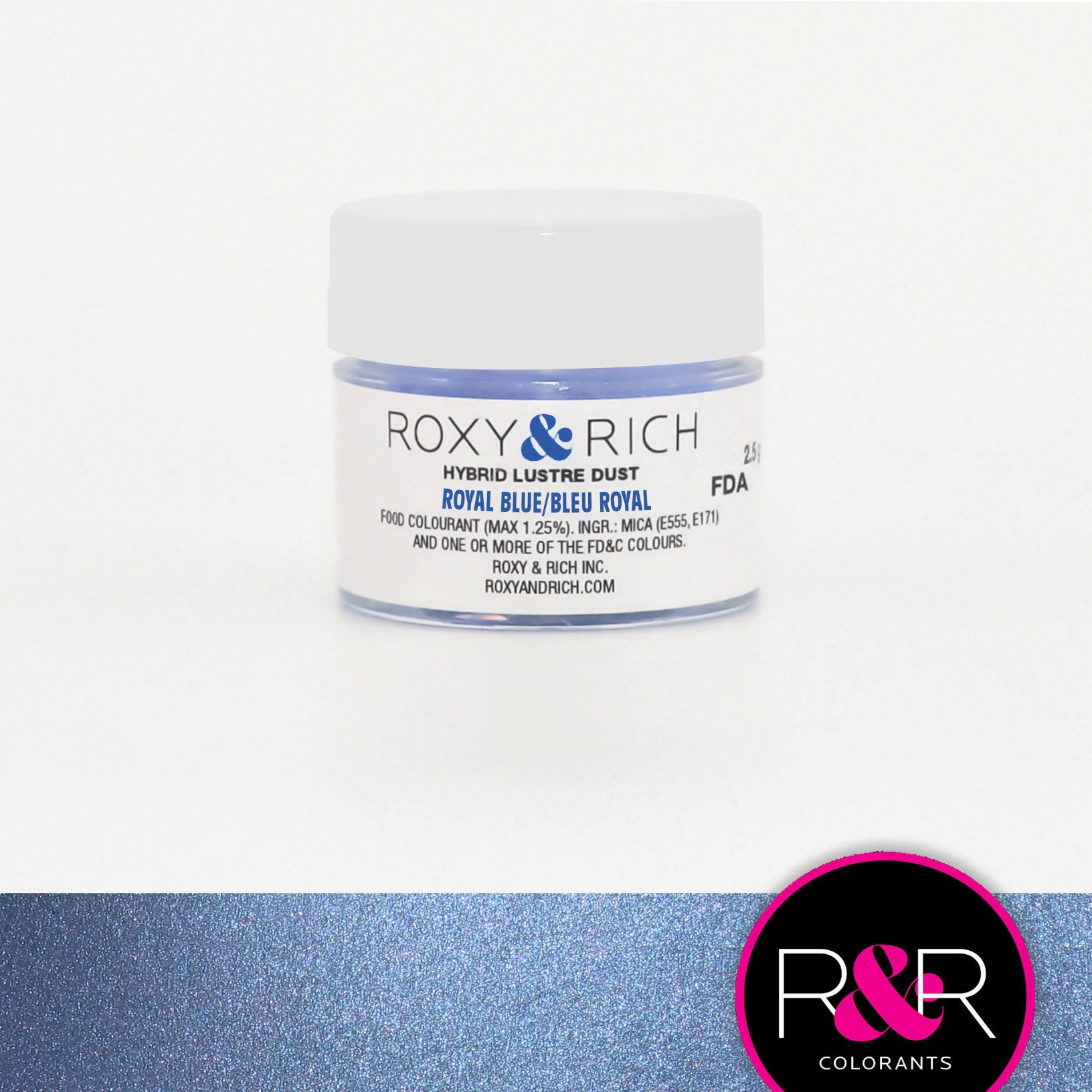 Poudre lustrée hybride Bleu Royal    - Roxy & Rich - Poudre lustrée -  - La Guilde Culinaire