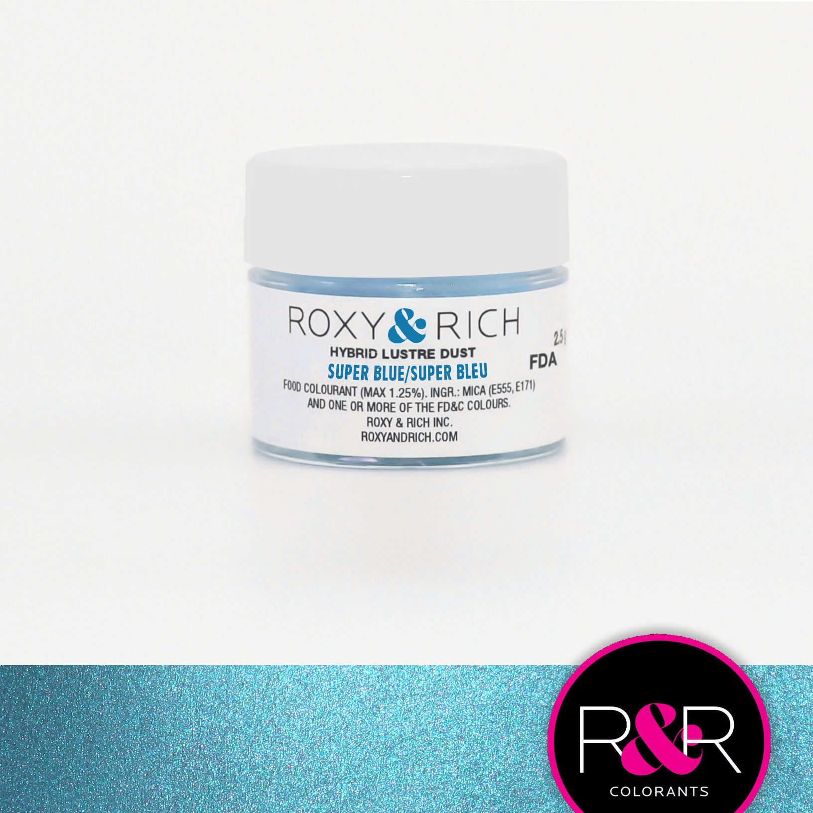 Poudre lustrée hybride Super Bleu    - Roxy & Rich - Poudre lustrée -  - La Guilde Culinaire