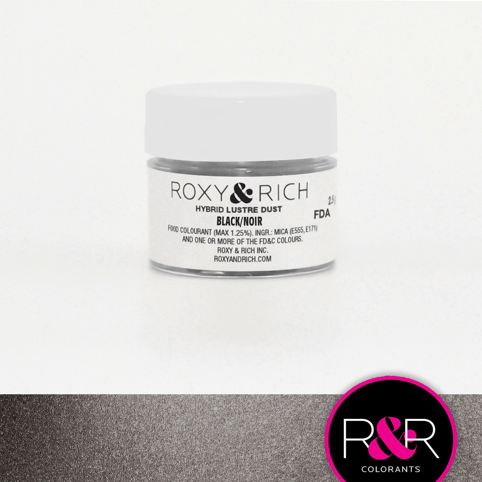 Poudre lustrée hybride Noir    - Roxy & Rich - Poudre lustrée -  - La Guilde Culinaire